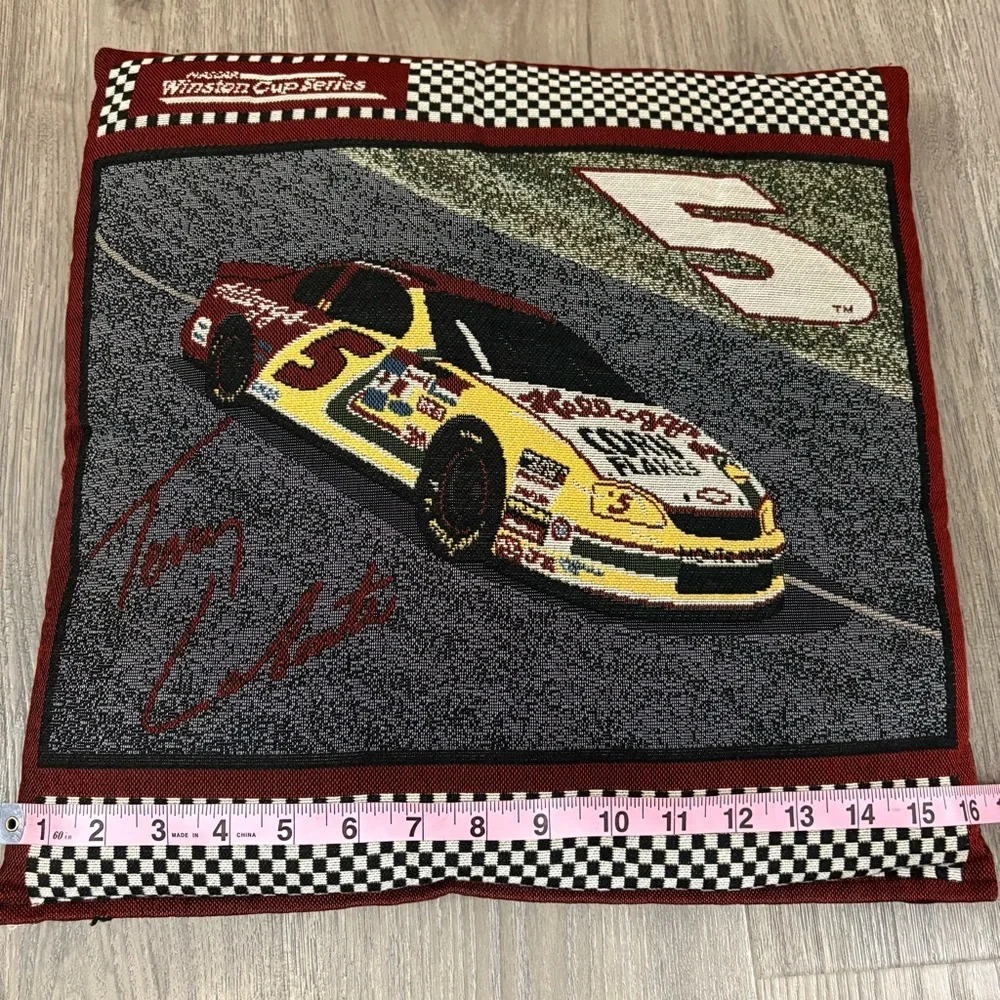 Vtg Terry Labonte Kellogg’s Nascar Tapestry Pillow 16x16 Needlepoint Winston Cup
